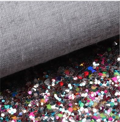 Printed Soft Glitter PU Leather Glamorous Sequins Bright Candy 1.2mm Thick