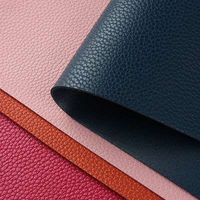 Double Sides Lychee PVC Leather For Bags / Table Mat Eco Friendly