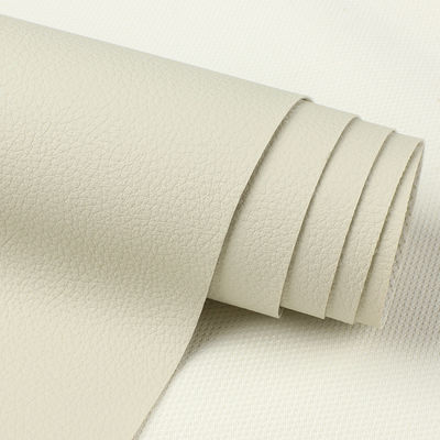 Eco Friendly PVC Leather For Furniture French Terry Base Litchi Grain Leather