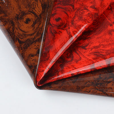 0.7mm Artificial Laser Engrave PU Leather Wood Grain Soft Peach