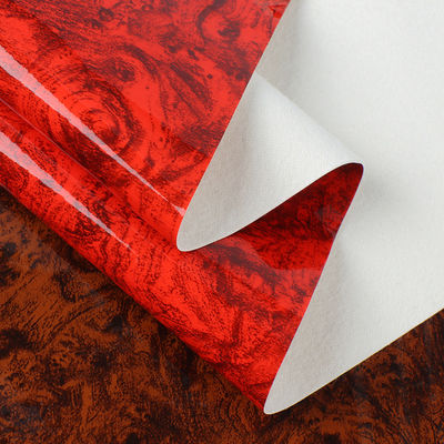 0.7mm Artificial Laser Engrave PU Leather Wood Grain Soft Peach