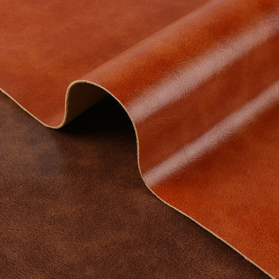 Oil Wax Embossed PU Shoe Leather Faux Brushed Texture Eco Friendly