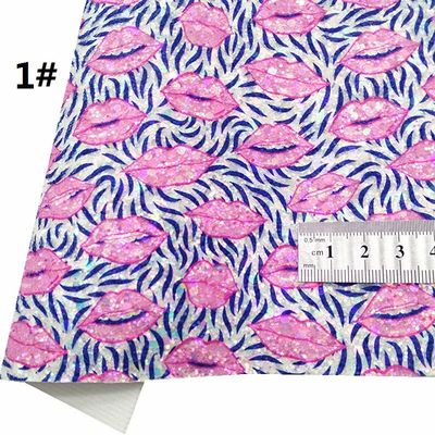 Printed Pink PU Polyurethane Leather Glitter Valentine'S Day Love Shape Gretel