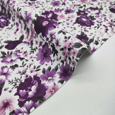 Printed Colorful Flowers PVC PU Synthetic Faux Leather Material
