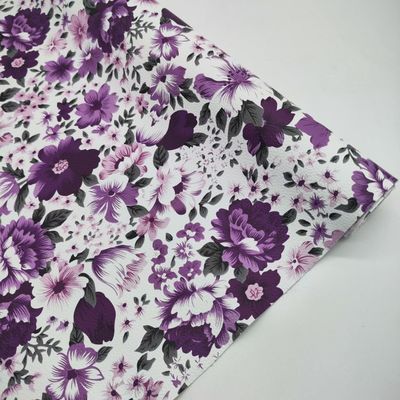 Printed Colorful Flowers PVC PU Synthetic Faux Leather Material