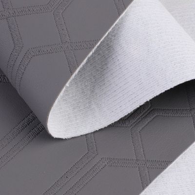 Hexagonal Square Plaid Pattern PVC Faux Artificial Leather Fabric