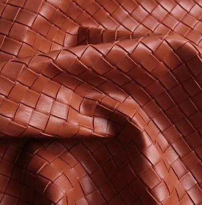 Soft and Durable Embossed Woven Handbag PVC Faux Leather Fabric