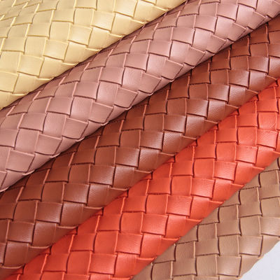 Soft and Durable Embossed Woven Handbag PVC Faux Leather Fabric