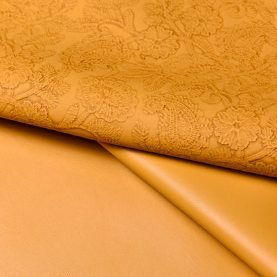 3D Retro Floral Embossed PVC Leather For Handbag Packaging Box Decorative Fabric Placemat Faux Leather