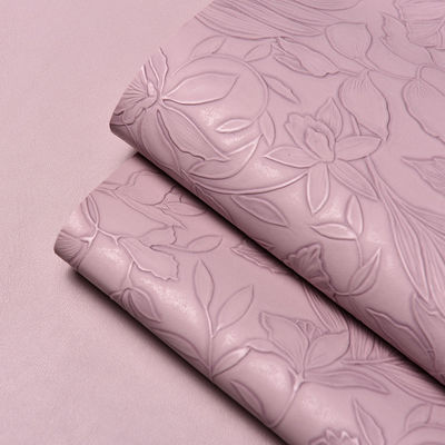 3D Retro Floral Embossed PVC Leather Brushed Bottom For Handbag Packaging Box Decorative Fabric Placemat Faux Leather