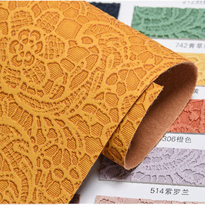 Retro Rose Lace Embossed PVC Leather Brushed Bottom For Handbag Packaging Box Decorative Fabric Placemat Faux Leather