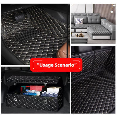 Custom 7.0mm Thick Quilted PVC Synthetic Leather Embroidered Embossed Stretchy Polyurethane Foam Car Seat Foot Decorative Sofas