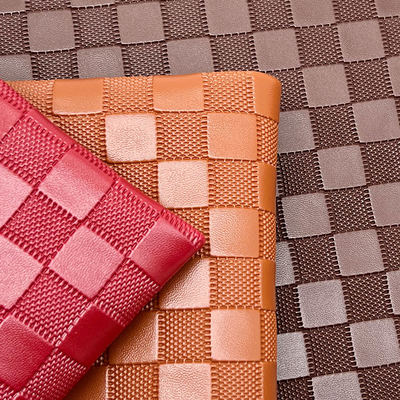 PVC 1.8mm Thick Square Pattern Synthetic Artificial Leather Bag , Table Mat , Shoes , Wallet , Decorate , Belt Faux Leather Fabric