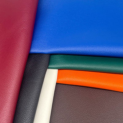 Factory Wholesale PVC 0.6mm Litchi Texture Faux Leather Embossed Artificial Synthetic Leather for Car Seat Bag Foot Decorative