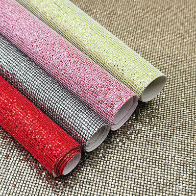 Small-Check Coarse Glitter PVC Synthetic Leather Shoe Jewelry Craft Luggage Bag Packaging Boxes Waterproof Stretch Faux Leather