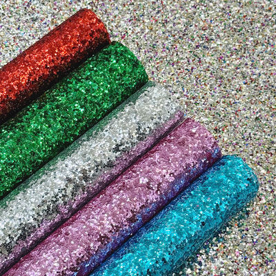 Coarse Glitter PVC Synthetic Leather for Shoe Jewelry Craft Luggage Bag Packaging Boxes Faux Leather Material