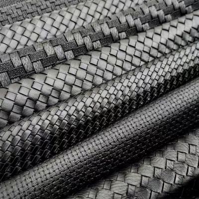 Looped Fabric Woven Pattern PVC Synthetic Leather Embossed Shoes Bags Furniture Crafts Car Faux Leather Fabric Stretch