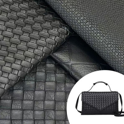 Looped Fabric Woven Pattern PVC Synthetic Leather Embossed Shoes Bags Furniture Crafts Car Faux Leather Fabric Stretch