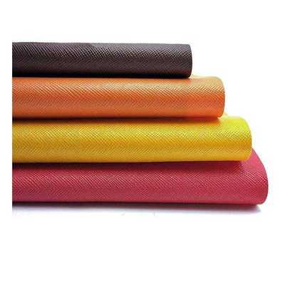PVC Cross Grain Artificial Synthetic Leather for Wallet Packaging Case Shoes Notebook Leather Fabric