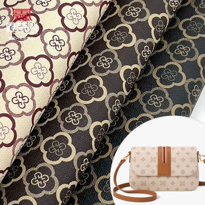 Pvc Four Leaf Clover Printed Style Synthetic Artificial Leather for Bag Packaging Notebook Phone Shell Faux Leather Fabric