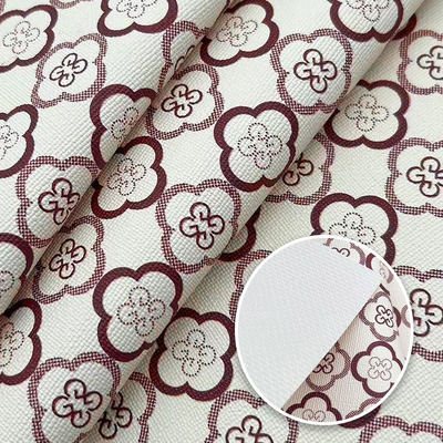 Pvc Four Leaf Clover Printed Style Synthetic Artificial Leather for Bag Packaging Notebook Phone Shell Faux Leather Fabric