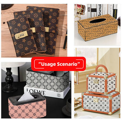 Pvc Four Leaf Clover Printed Style Synthetic Artificial Leather for Bag Packaging Notebook Phone Shell Faux Leather Fabric