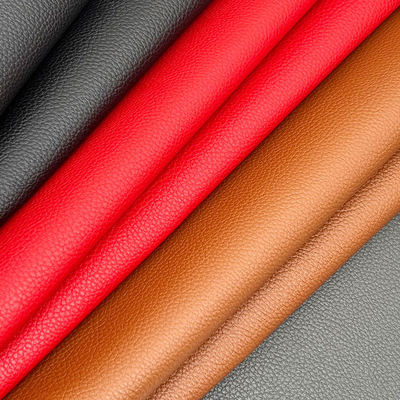 PVC Litchi Grain Double Face Synthetic Faux Leather Materials Embossed Waterproof for Bag Table Mat Belt Decorate Purposes