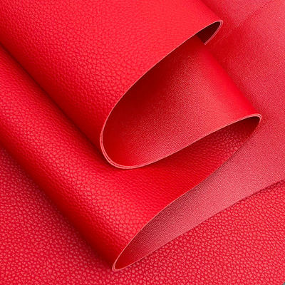 PVC Litchi Grain Double Face Synthetic Faux Leather Materials Embossed Waterproof for Bag Table Mat Belt Decorate Purposes