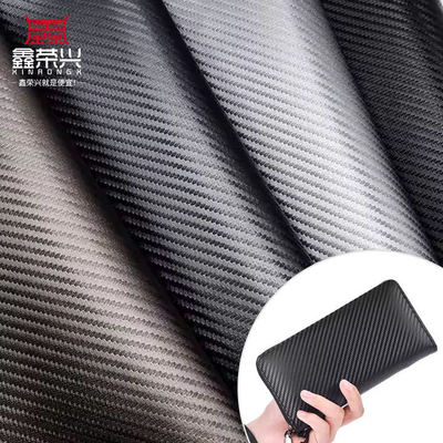 1.0mm Thick Carbon Fiber PU Synthetic Leather for Bags Wallets Belts Car Boutiques Faux Leather Material