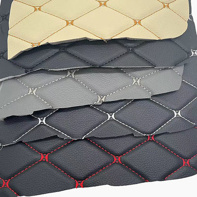 Custom PVC Embroidery Quilted Synthetic Leather 6.0mm Polyurethane Foam for Car Seat Cover Sofa Faux Leather Fabric