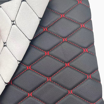 Custom PVC Embroidery Quilted Synthetic Leather 6.0mm Polyurethane Foam for Car Seat Cover Sofa Faux Leather Fabric