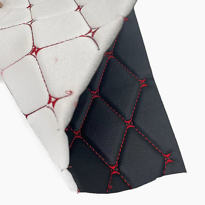 Custom PVC Embroidery Quilted Synthetic Leather 6.0mm Polyurethane Foam for Car Seat Cover Sofa Faux Leather Fabric