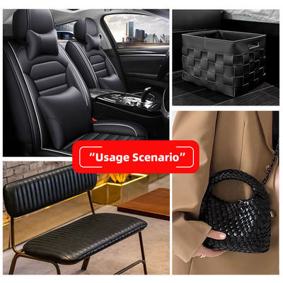 PVC Woven Pattern Synthetic Leather Embossed Faux Leather Materials for Shoes Bags Furniture Crafts Sofas Outdoor