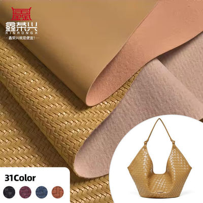 PVC Embossed Woven Pattern Synthetic Artificial Leather for Sofa Bag Chair Car Seat Wallet Decorate Belt Faux Leather Fabric
