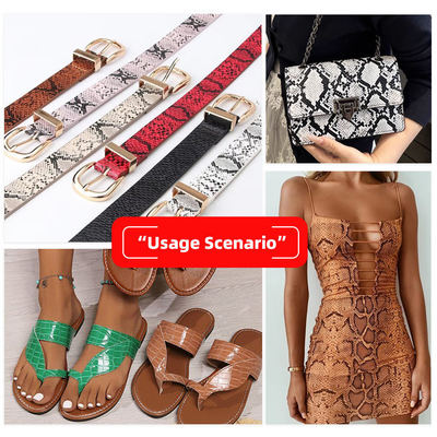 PU Snakeskin Grain Pattern Heat Transfer Film Printing Synthetic Leather Handbag Shoes Wallet Decorate Belt Faux Leather Fabric