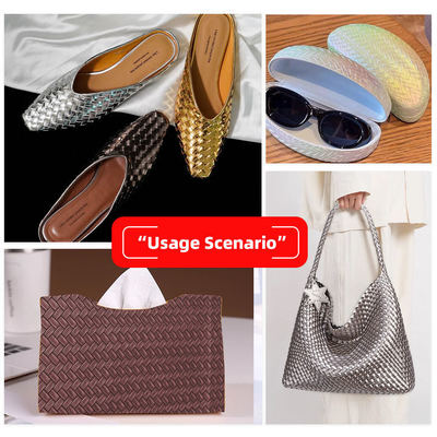 Pvc Big Mat Weave Pattern Artificial Synthetic Leather Packaging Wallet Box Shoes Notebook Faux Leather Fabric