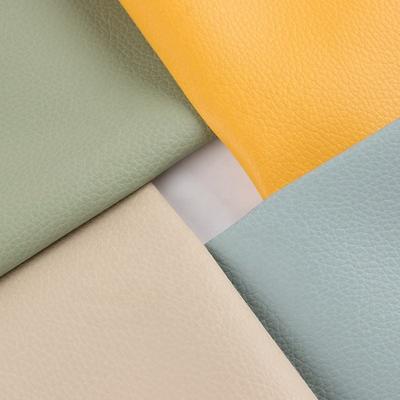 Wholesale Embossed Litchi PVC Knitting Waterproof Artificial Synthetic Leather for Sofa Chair Furniture Faux Leather Material