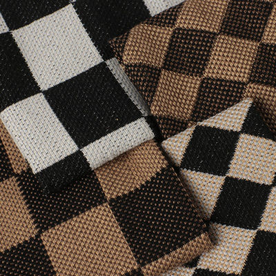 1.0mm Thick Linen Plaid Flax Fabric Waterproof Stretch Flocked Outdoor for Sofa Bag Car Seat Belt Faux Leather Woven Backing