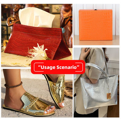 Embossed PVC Crocodile Textured Faux Leather Brightly Colored Synthetic Leather for Shoes Bags Furniture Craft Materials