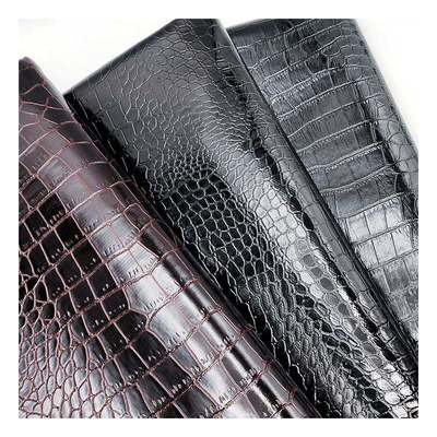 Embossed PVC Crocodile Textured Faux Leather Brightly Colored Synthetic Leather for Shoes Bags Furniture Craft Materials