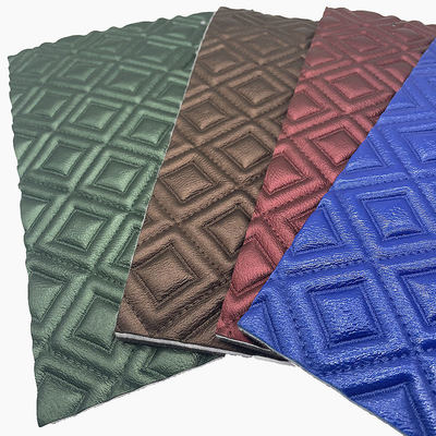 Custom PVC Rhomb Embroidery Quilted Pearly Synthetic Leather Needle Punch Foam for Car Seat Cover Sofa Faux Leather Fabric
