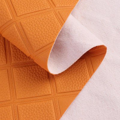 PVC Rhombus Litchi Embossed Style Artificial Synthetic Leather for Car Foot Car Seats Sofa Decorate Bag Faux Leather Fabric