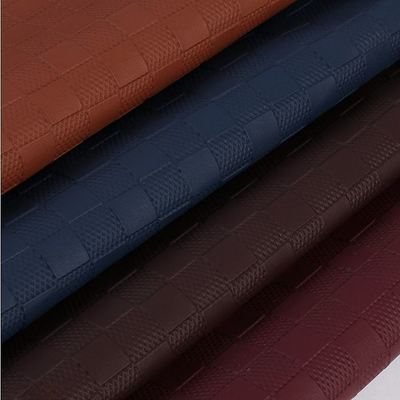 PVC Embossed Checkerboard Pattern Artificial Synthetic Leather for Car Foot Car Seats Sofa Decorate Bag Faux Leather Fabric