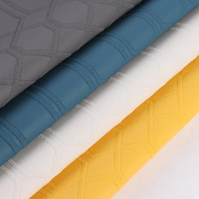 PVC Imitation Embroidery Hexagon Artificial Synthetic Leather for Car Foot Car Seats Sofa Decorate Bag Faux Leather Fabric