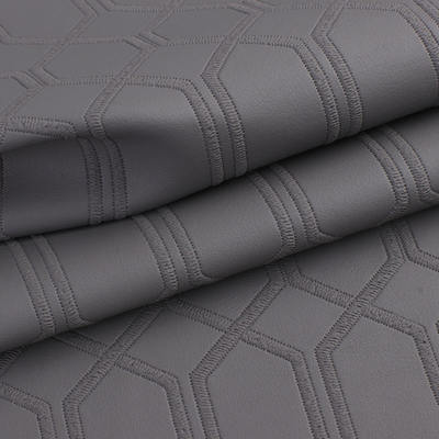 PVC Imitation Embroidery Hexagon Artificial Synthetic Leather for Car Foot Car Seats Sofa Decorate Bag Faux Leather Fabric