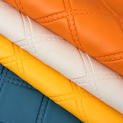 PVC Rhombus Punching Embossed Style Artificial Synthetic Leather for Car Foot Car Seats Sofa Decorate Bag Faux Leather Fabric