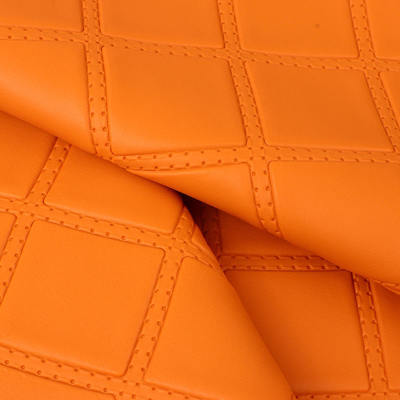 PVC Rhombus Punching Embossed Style Artificial Synthetic Leather for Car Foot Car Seats Sofa Decorate Bag Faux Leather Fabric