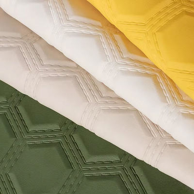 PVC Embroidery Hexagon Embossed Artificial Synthetic Leather for Car Foot Car Seats Sofa Decorate Bag Faux Leather Fabric