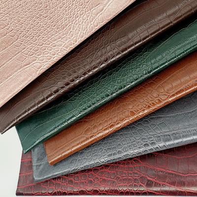Pvc Crocodile Grain Artificial Synthetic Leather Wallet Box Shoes Ntoebook Faux Leather Fabric