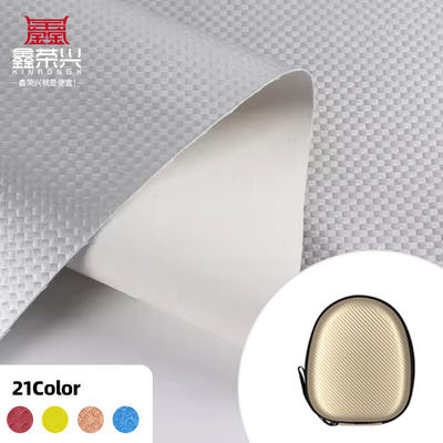 Elastic PU Carbon Fiber Straw Mat Grain Synthetic Leather for Clothing Bags Earphone Sleeve Box Faux Leather Fabric